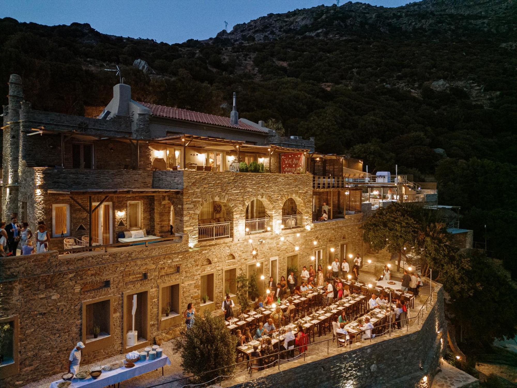 Aparthotel Aegean Castle Andros - Adults Only Agia Eleousa Esterno foto